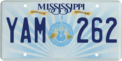 MS license plate YAM262