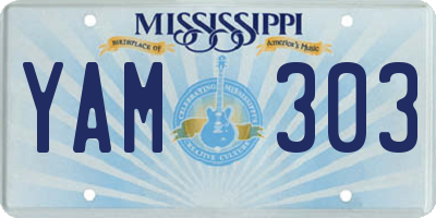 MS license plate YAM303