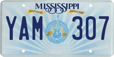 MS license plate YAM307