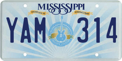 MS license plate YAM314