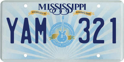 MS license plate YAM321