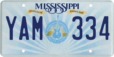 MS license plate YAM334