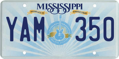 MS license plate YAM350