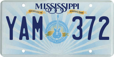 MS license plate YAM372