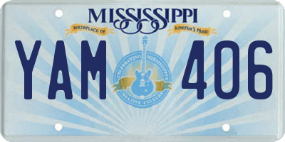 MS license plate YAM406