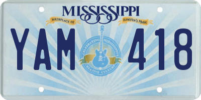 MS license plate YAM418