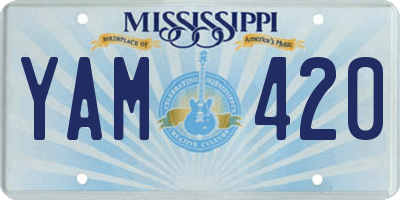 MS license plate YAM420