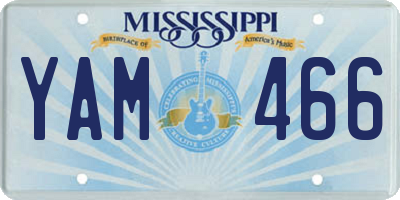 MS license plate YAM466
