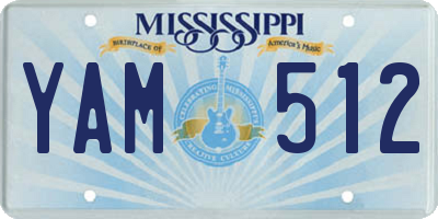 MS license plate YAM512