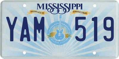 MS license plate YAM519