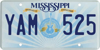 MS license plate YAM525