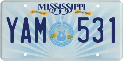 MS license plate YAM531