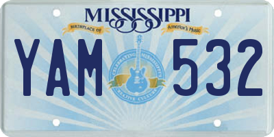 MS license plate YAM532