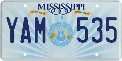 MS license plate YAM535