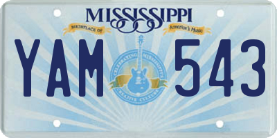 MS license plate YAM543