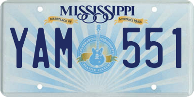 MS license plate YAM551