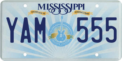 MS license plate YAM555