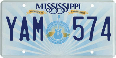 MS license plate YAM574