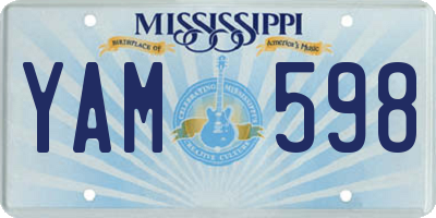 MS license plate YAM598