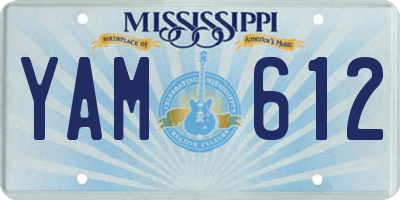 MS license plate YAM612