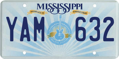 MS license plate YAM632