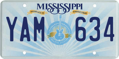 MS license plate YAM634