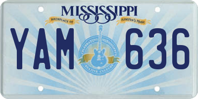 MS license plate YAM636