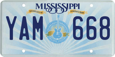 MS license plate YAM668