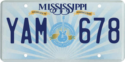 MS license plate YAM678