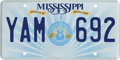 MS license plate YAM692