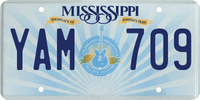 MS license plate YAM709