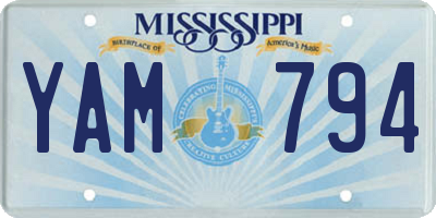 MS license plate YAM794
