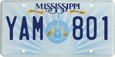 MS license plate YAM801