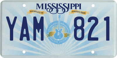 MS license plate YAM821