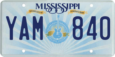 MS license plate YAM840