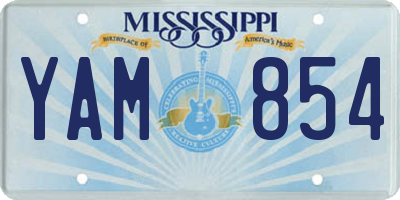 MS license plate YAM854