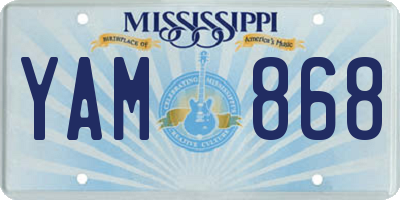 MS license plate YAM868
