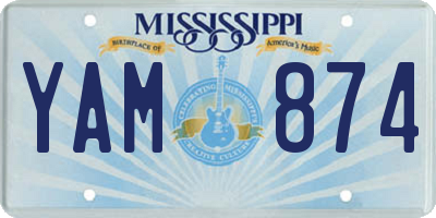 MS license plate YAM874