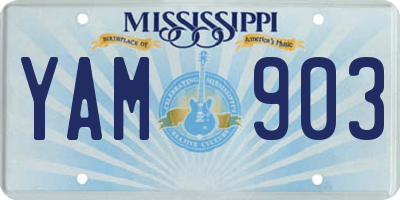 MS license plate YAM903