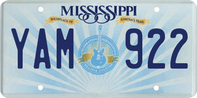 MS license plate YAM922