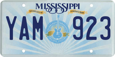 MS license plate YAM923