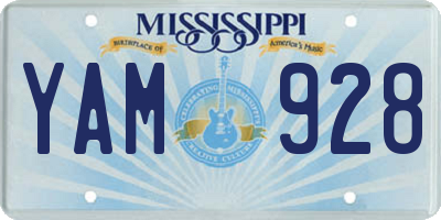 MS license plate YAM928