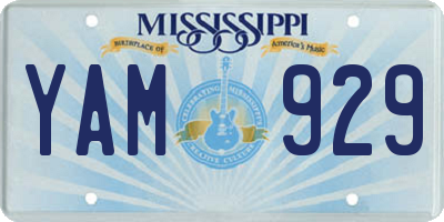 MS license plate YAM929