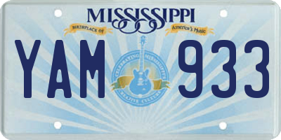 MS license plate YAM933