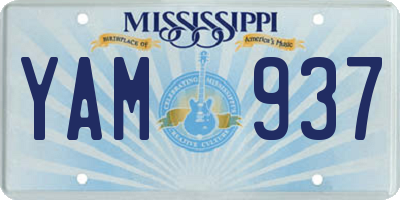 MS license plate YAM937