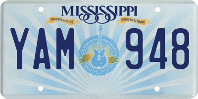 MS license plate YAM948