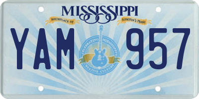 MS license plate YAM957