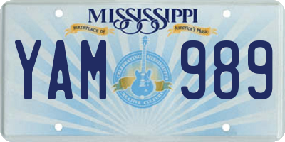 MS license plate YAM989