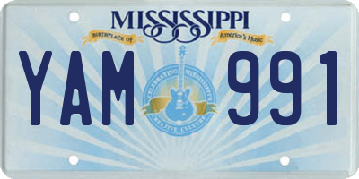 MS license plate YAM991