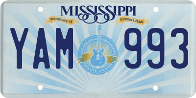 MS license plate YAM993